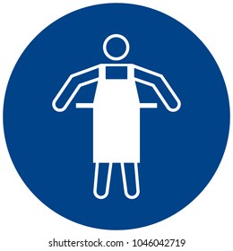 Mandatory sign vector- Use protective apron symbol, label, sticker