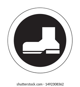 Mandatory sign vector - Wear protective footwear, boot symbol, label, sticker