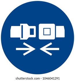 Mandatory sign vector - Wear safety belt symbol, label, sticker