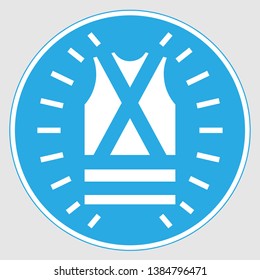 Mandatory Sign: "Wear High Visibility Clothing". Wear High Visibility Clothing Mandatory Sign On A Gray 
Background