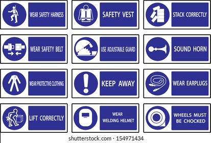 Mandatory  signs , Construction health and safety sign used in industrial applications.