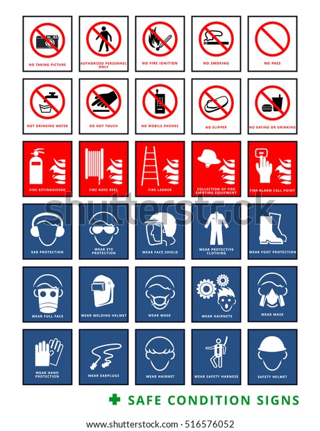 Mandatory Signs Construction Health Safety Sign Stock Vector (Royalty ...