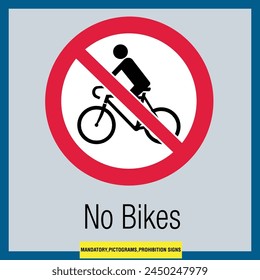 Mandatory signs pictogram signs prohibition signs vector illustration signs