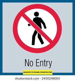 Mandatory signs pictogram signs prohibition signs vector illustration signs