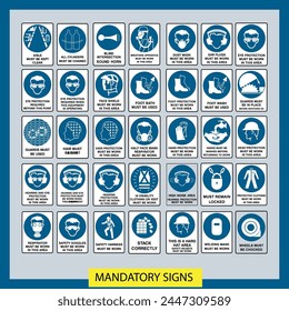 Mandatory Signs vector illustration designs