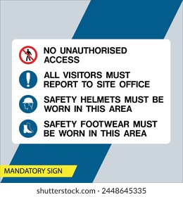 Mandatory Signs vector illustration designs 