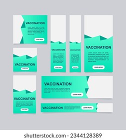 Mandatory vaccination web banner design template. Vector flyer with text space. Advertising placard with customized copyspace. Promotional printable poster for advertising. Graphic layout