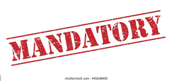 mandatory vector stamp on white background