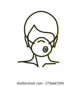 Mandatory to wear Protective Face Mask - Icon as EPS 10 File