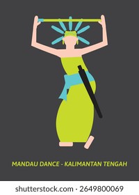 Mandau Dance Vector – Dayak Warrior Dance from Kalimantan, Indonesia