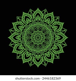 Arte vectorial de fondo, iconos y gráficos de Mandela, color verde