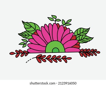 Mandela flower design colorful vector art and illustration