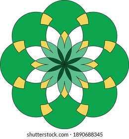 El Islam islámico de Mandela da forma a los patrones del vector blanco verde