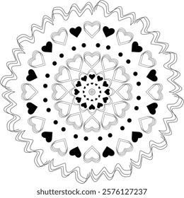 Mandela on white isolated background. Vector Mandela in grayscale colors. Mandela with floral patterns