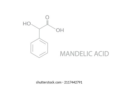 Mandelic acid chemical molecular skeletal formula. Vector illustration.