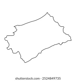 Mapa do distrito de Mandi Bahauddin, divisão administrativa do Paquistão. Ilustração vetorial.