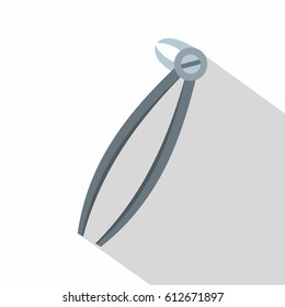 Mandibular wisdom tooth dentist forceps icon. Flat illustration of mandibular wisdom tooth dentist forceps vector icon for web isolated on white background