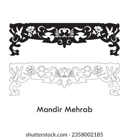 Mandir Mehrab Jali Vector Cutting Dateien Corian Mehrab, WPC Mehrab, MDF-Mehrab-Vektorgrafiken
