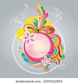 Mandla swirl vector illustration background