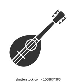 Mandolin glyph icon. Silhouette symbol. Negative space. Vector isolated illustration