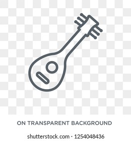Mandolin icon. Mandolin design concept from Music collection. Simple element vector illustration on transparent background.