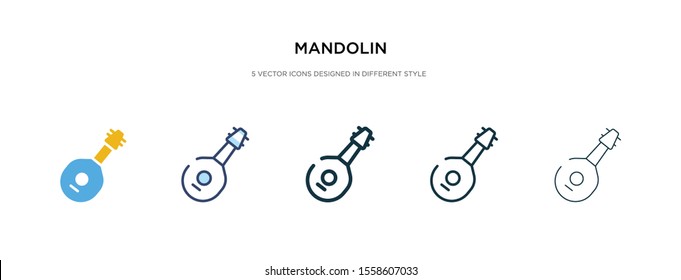 mandolin icon in different style vector illustration. two colored and black mandolin vector icons designed in filled, outline, line and stroke style can be used for web, mobile, ui