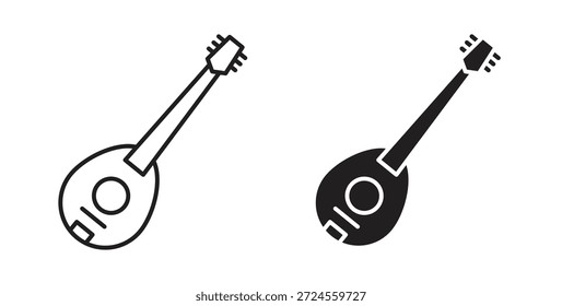 Icono de mandolina en estilo doodle y stroke.