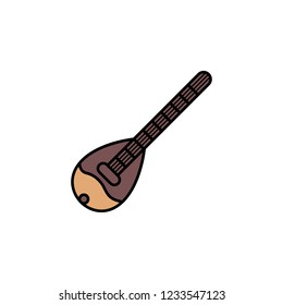 Mandolin icon. Element of color ancient greece  icon for mobile concept and web apps. Colored Mandolin icon can be used for web and mobile
