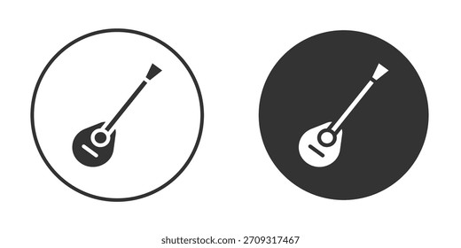 Icono de mandolina en estilo glifo para Diseño web. Iconos de UI UX
