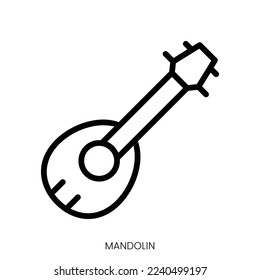 mandolin icon. Line Art Style Design Isolated On White Background