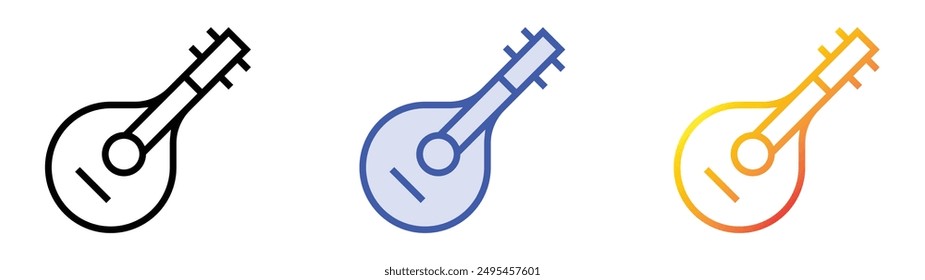mandolin icon. Linear, Blue Fill and Gradient Style Design Isolated On White Background