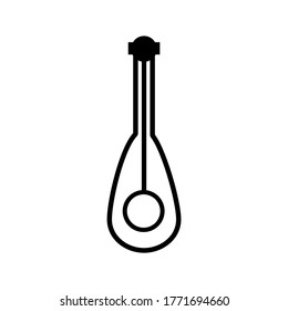 Icono mandolin o logotipo símbolo de signo aislado ilustración vectorial - iconos vectoriales de estilo negro de alta calidad
