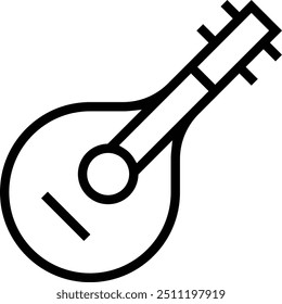 mandolin icon. Thin linear style design isolated on white background