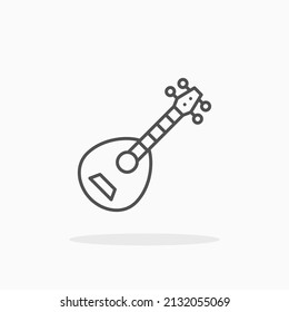 Mandolin line icon. Editable stroke and pixel perfect. Can be used for digital product, presentation, print design and more.