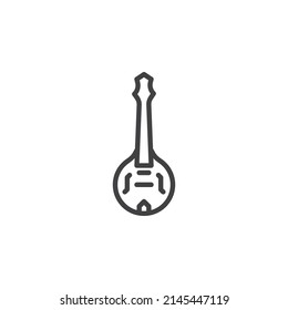 Mandolin line icon. linear style sign for mobile concept and web design. Mandolin music instrument outline vector icon. Symbol, logo illustration. Vector graphics