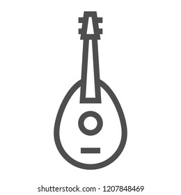 Mandolin line icon, musical and string, guitar sign, vector graphics, a linear pattern on a white background, eps 10.