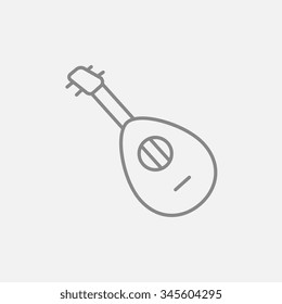 Mandoline Line Icon für Web-, Mobil- und Infografiken. Vektorgrafik, dunkelgraues Symbol einzeln auf hellgrauem Hintergrund.