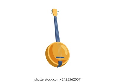 Mandolin Musical Instrument Flat Sticker Design