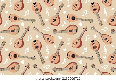 mandolin seamless pattern. vector illustration
