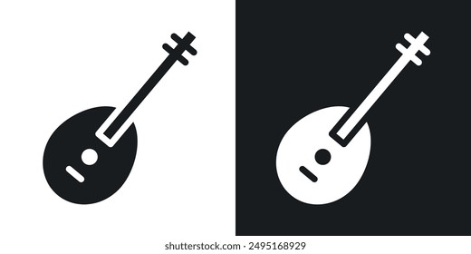 Mandolin vector icon set in solid style.