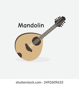 Mandolin Ilustración vectorial: Instrumento de cuerda Folk