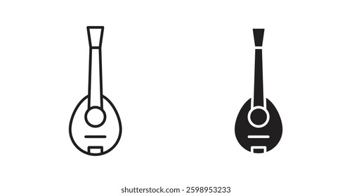Mandolin vector line icon illustration collection.
