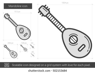 Mandoline vector line icon isolated on white background. Mandoline line icon for infographic, website or app. Scalable icon designed on a grid system.