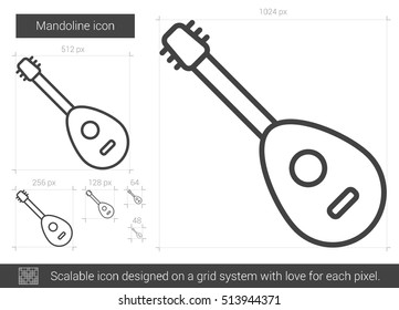 Mandoline vector line icon isolated on white background. Mandoline line icon for infographic, website or app. Scalable icon designed on a grid system.