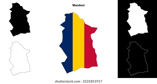 Conjunto de mapa de contorno de la región de Mandoul