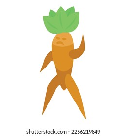 Mandragora icon isometric vector. Leaf green. Plant magic