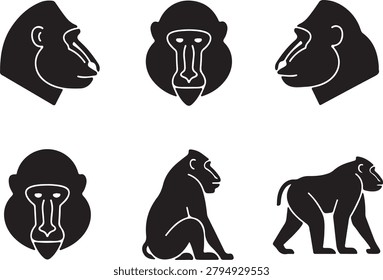 Mandrill .eps Icon – Vector Illustration