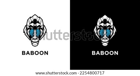 Mandrill head logo mascot design