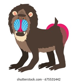 Mandrill icon. Cartoon illustration of mandrill vector icon for web isolated on white background