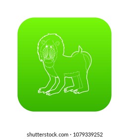 Mandrill icon green vector isolated on white background